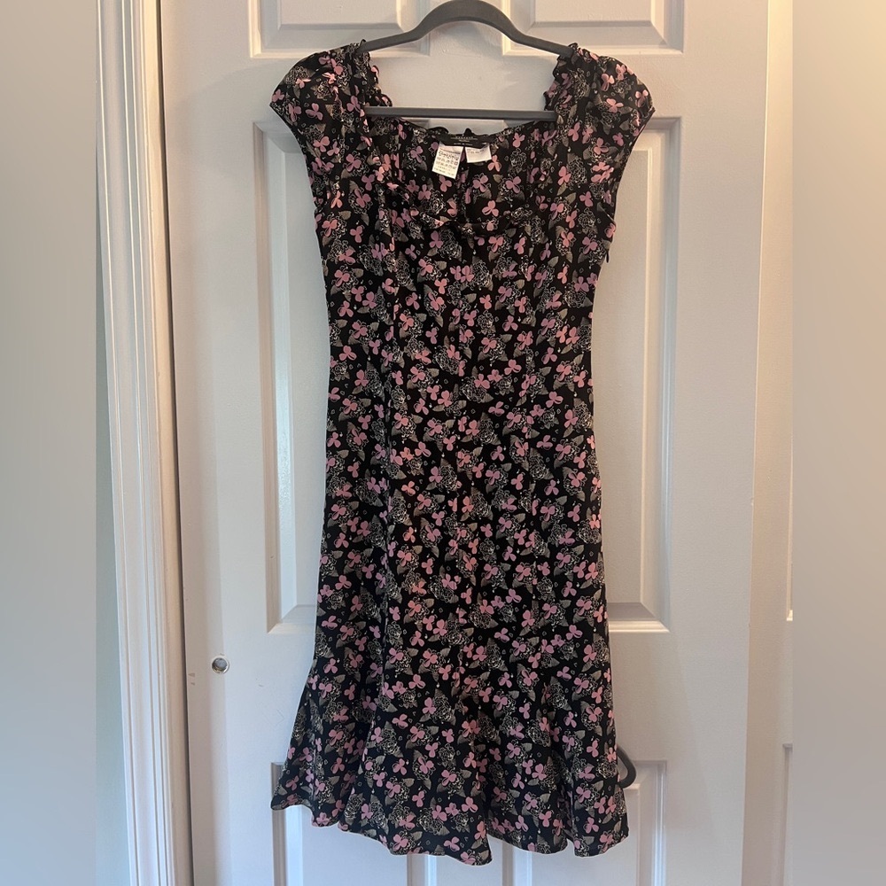 Weekend MaxMara Silk Black and Pink Floral Dress